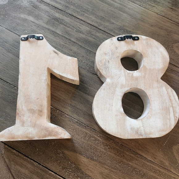 Decorative Wood Number 18 Standing and Hanging Wooden Number Block - Picture 6 of 6